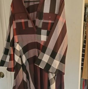 Plaid bell sleeved dress.